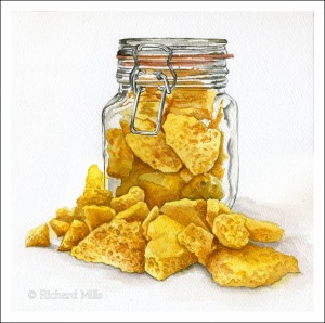 Cinder Toffee 3 (Honeycomb) - Watercolour